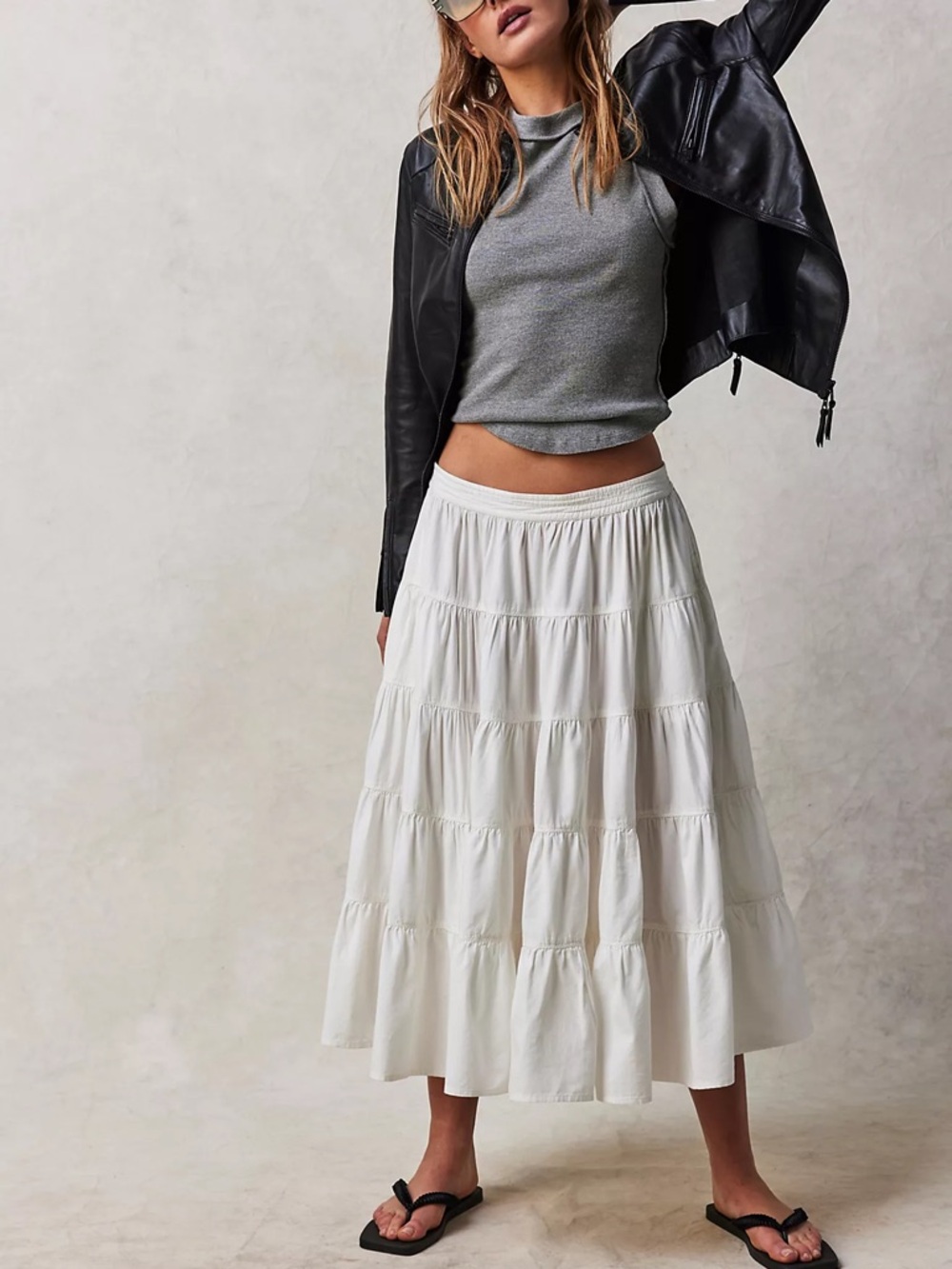 Free People In Swing White Midi Skirt | Size Small - Picture 4 of 14